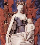 Jean Fouquet right wing of Melun diptychVirgin and Child Surrounded by Angels Showing Charles VII mistress Agnes Sorel oil on canvas